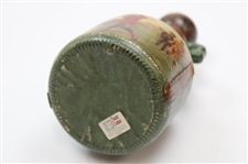 Vintage Fausto Conturi Italian Leather Wrapped Golf Themed Jug Decanter With Stopper