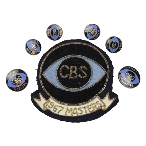 1967 Masters CBS Patch And Six (6) Buttons - Gay Brewer Winner - John Derr Collection
