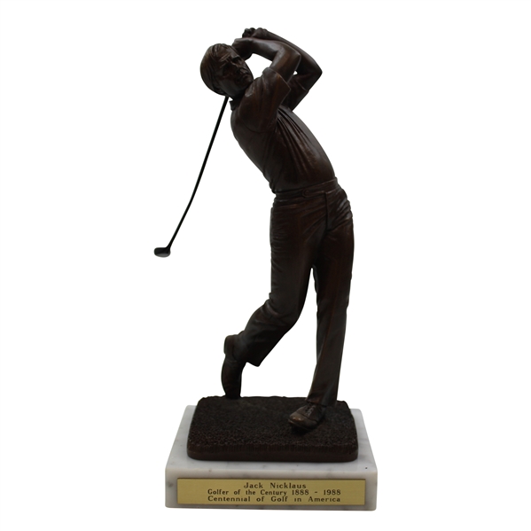 Jack Nicklaus Centennial Of Golf In America Golfer Of The Decade 1888-1988 Statue w/Certificate