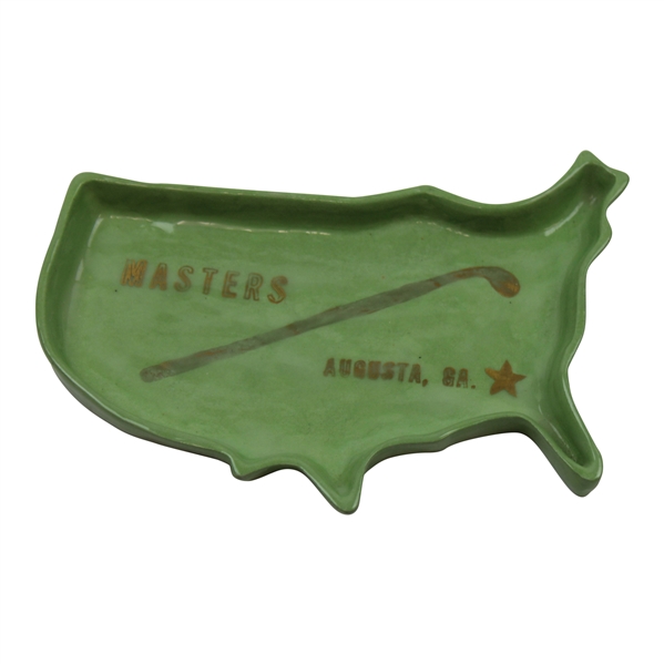 Unknown Masters 1950’s Glazed Pottery Tray In Shape Of The United States