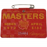 1972 Masters Tournament Series Badge #28004 - Jack Nicklaus Winner