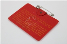 1972 Masters Tournament Series Badge #28004 - Jack Nicklaus Winner