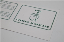 1986 Masters Tournament Official Scorecard