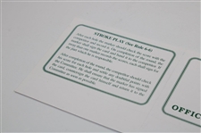 1986 Masters Tournament Official Scorecard