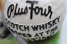 Large Circa 1920 Original Plus Four Whisky Plaster Advertising Display w/Original Paint