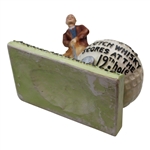 Large Circa 1920 Original Plus Four Whisky Plaster Advertising Display w/Original Paint