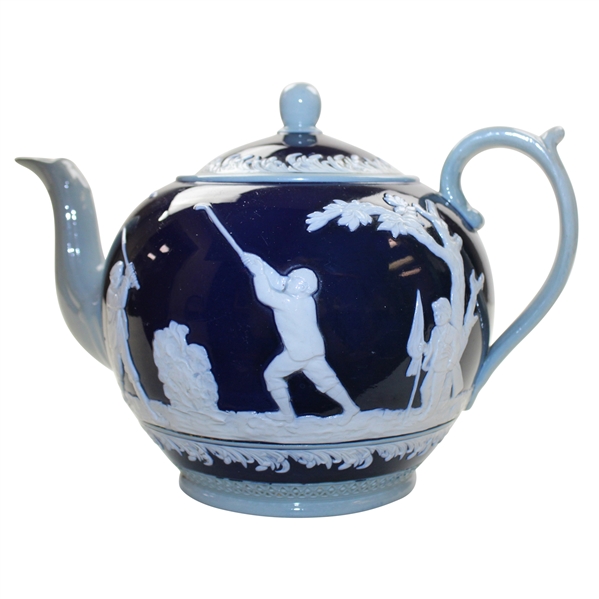 1899 Blue Copeland Spode Teapot With Lid