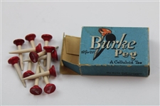 Box Of Twelve (12) Burke Peg Celluloid Tees