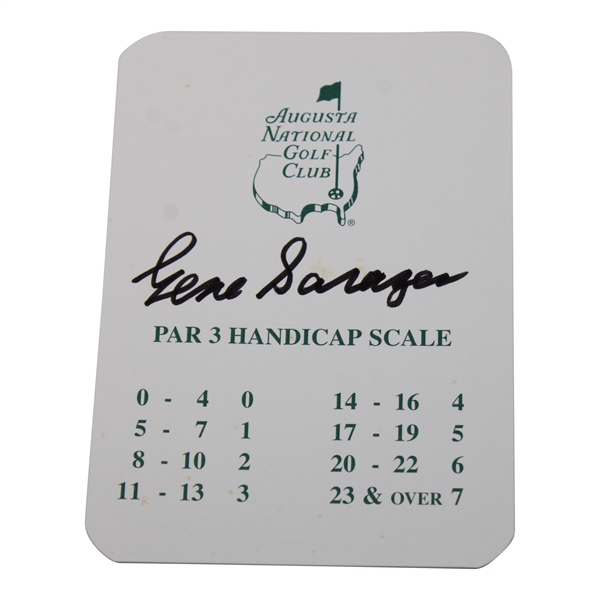 Gene Sarazen Signed Augusta National Golf Club Par 3 Scorecard - Sarazen Collection JSA ALOA