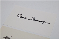 Two (2) Gene Sarazen Signed 3x5 Index Cards - Sarazen Collection JSA ALOA