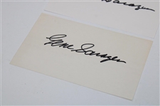 Two (2) Gene Sarazen Signed 3x5 Index Cards - Sarazen Collection JSA ALOA