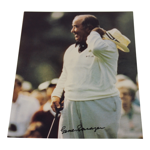 Gene Sarazen Signed Masters Photo Holding His Hat & Putter - Sarazen Collection JSA ALOA