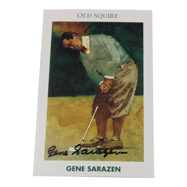 Gene Sarazen Signed Mueller Enterprises Old Squire Golf Card - Sarazen Collection JSA ALOA