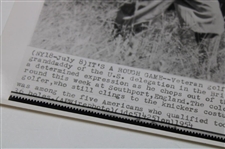 Gene Sarazen 1954 British Open Post Swing Wire Photo - Sarazen Collection
