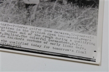 Gene Sarazen 1954 British Open Post Swing Wire Photo - Sarazen Collection