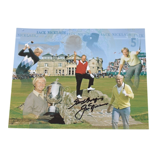 Jack Nicklaus Signed Open Championship Collage Photo JSA ALOA