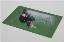 Jack Nicklaus Signed Masters Bunker Shot Photo Personalized 'To Nick' JSA ALOA