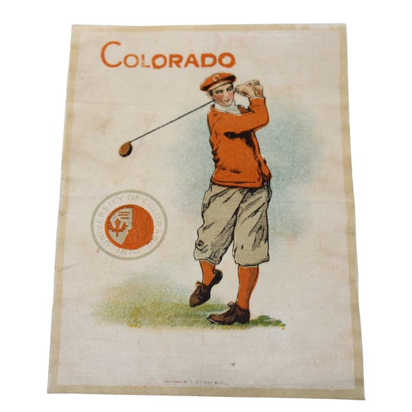 1905 University of Colorado Silk Golf Scene 
