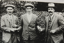Harry Vardon, Francis Ouimet & Edward Ray 1913 US Open at Brookline Country Club Matted Photo