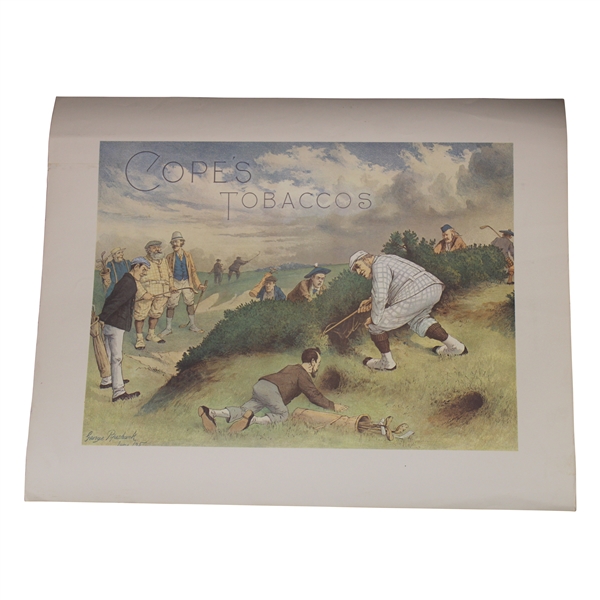 Copes Tobacco Golf Scene Print By Artist George Pipeshank