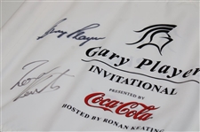 Gary Player & Ronan Keating Signed Gary Player Invitational Course Flag JSA ALOA