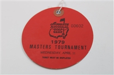 1979 Masters Tournament Wednesday Ticket #00602 & Two (2) Pairing Sheets