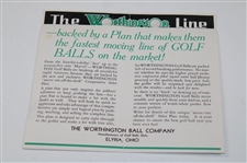 Worthington Ball Company 1933 Golf Ball Ad/Pamphlet