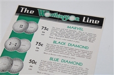 Worthington Ball Company 1933 Golf Ball Ad/Pamphlet