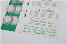 Worthington Ball Company 1933 Golf Ball Ad/Pamphlet