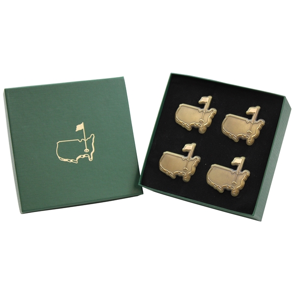 Augusta National Brass Members Napkin Holders Set of 4 - Rare