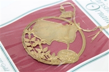 2002 Augusta National Golf Club 24 Karat Gold Plated Christmas Ornament in Original Package