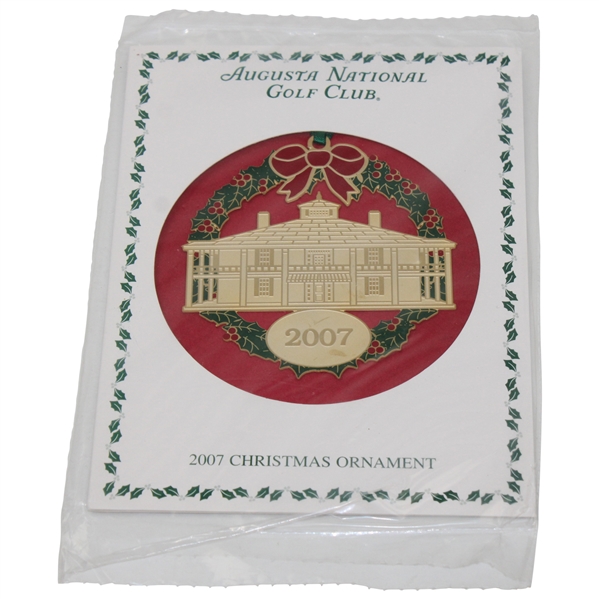 2007 Augusta National Golf Club Gold Tone Clubhouse Christmas Ornament in Original Package
