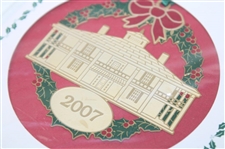 2007 Augusta National Golf Club Gold Tone Clubhouse Christmas Ornament in Original Package