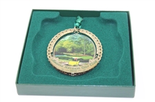 2010 Augusta National Golf Club 12th Green Golden Bell Christmas Ornament w/Box