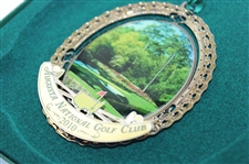 2010 Augusta National Golf Club 12th Green Golden Bell Christmas Ornament w/Box
