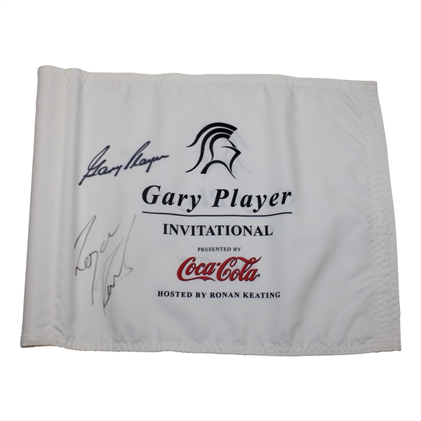 Gary Player & Ronan Keating Signed Gary Player Invitational Course Flag JSA ALOA