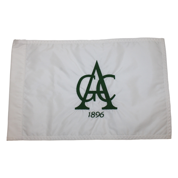 Aronimink Golf Club White with Green Logo Embroidered Flag