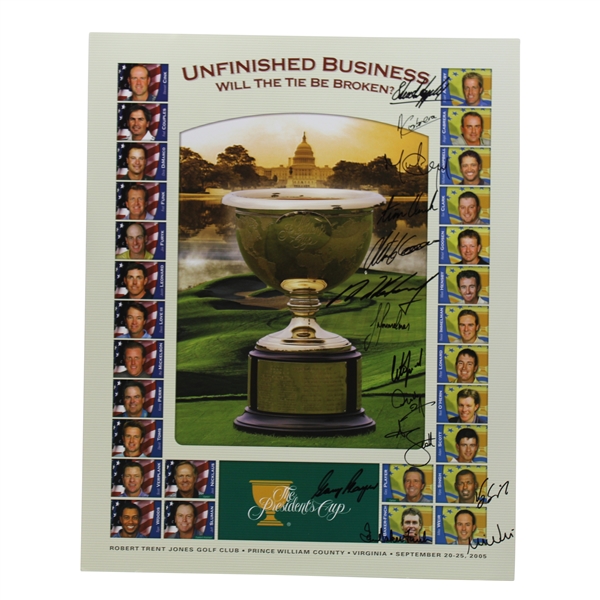 Gary Player & International Team Signed 2005 Presidents Cup Poster JSA ALOA