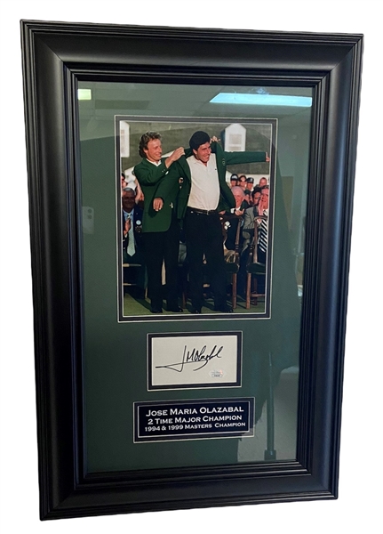 Jose Maria Olzabal Signed And Framed Cut Signature With 8x10 photo, JSA COA