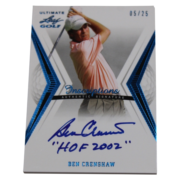 Ben Crenshaw Signed Leaf Inscriptions HOF 2002 Card 5/25