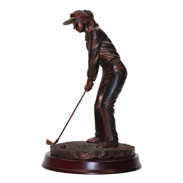 Vintage Herco Bronze Lady Golfer Statue
