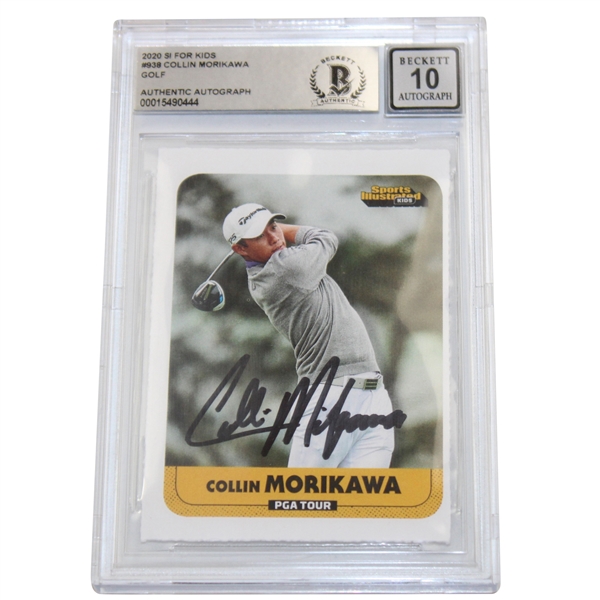 Collin Morikawa Signed Sports Illustrated For Kids Rookie Card #938 Beckett 10 AUTO