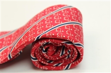 Augusta National Logo Red, Navy & White Striped Tie
