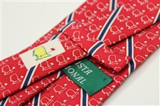 Augusta National Logo Red, Navy & White Striped Tie