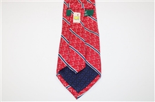 Augusta National Logo Red, Navy & White Striped Tie
