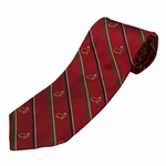 Augusta National Logo Red, Green, Navy & Gold Striped Tie