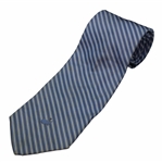 Augusta National Logo Light Blue, Navy & White Striped Tie
