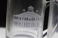 Four (4) Augusta National Golf Club 'Clubhouse' Glass Pedestal Coffee Mugs