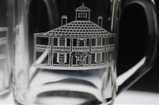 Four (4) Augusta National Golf Club 'Clubhouse' Glass Pedestal Coffee Mugs