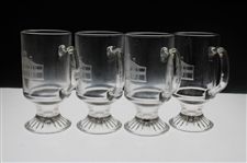Four (4) Augusta National Golf Club 'Clubhouse' Glass Pedestal Coffee Mugs